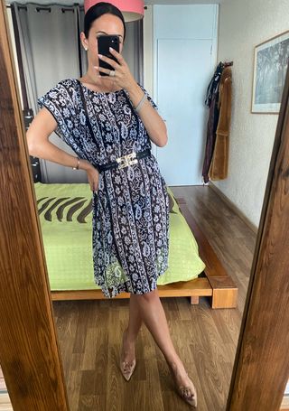  Nueva túnica playa estampado floral talla única
