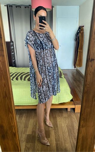  Nueva túnica playa estampado floral talla única