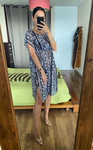 Nueva túnica playa estampado floral talla única