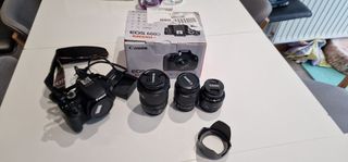 cámara canon eos 600D con objetivos