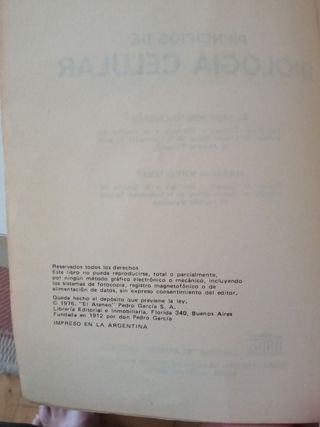 Principios de Biología celular.