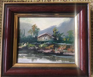 Seis mini cuadros óleo (paisajes)