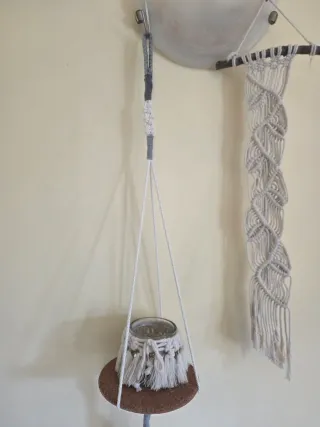 Arazzo macrame handmade fatto a mano Foglie Boho