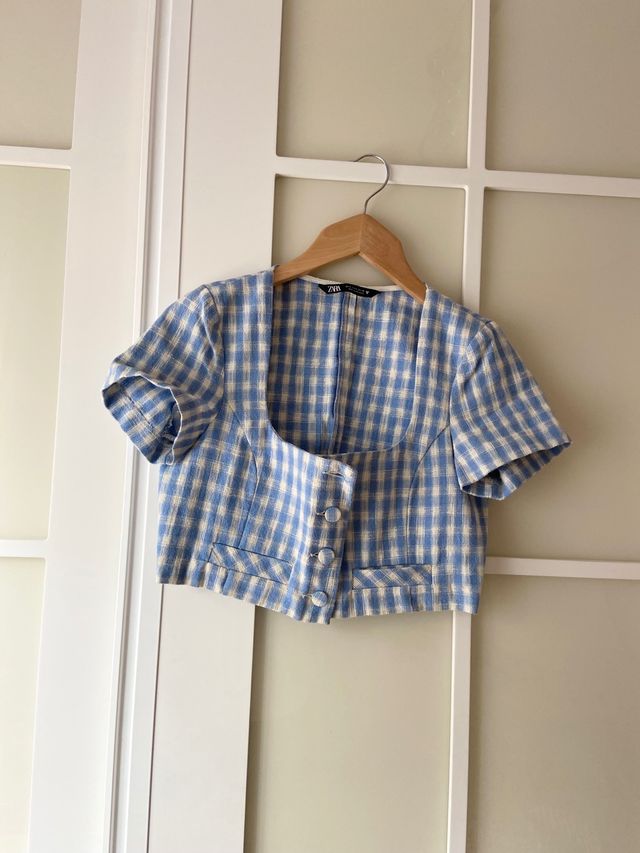 Crop top cuadro vichy