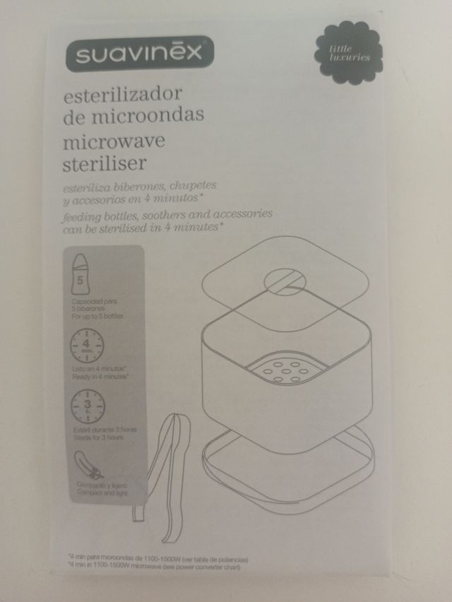 Esterilizador de biberones para microondas