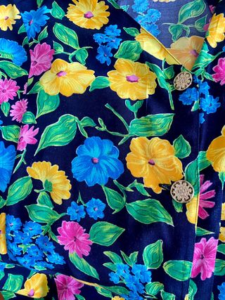 Como nuevo vestido flores botones joya talla M/L