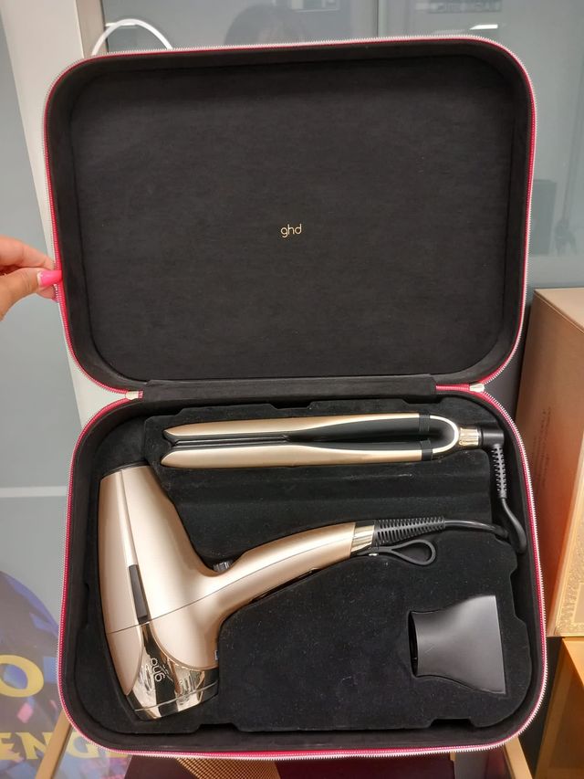 GHD plancha platinium + secador + neceser