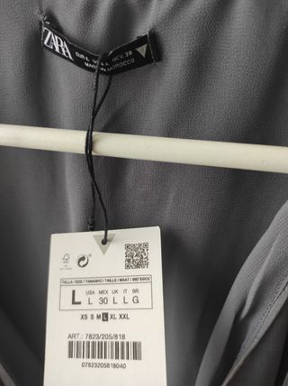 Chaqueta plateada kimono Zara