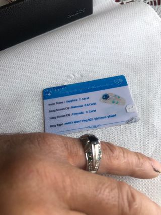 Anillo de plata 925 con diamante y sapphire