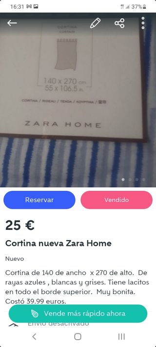 Cortina Zara Home