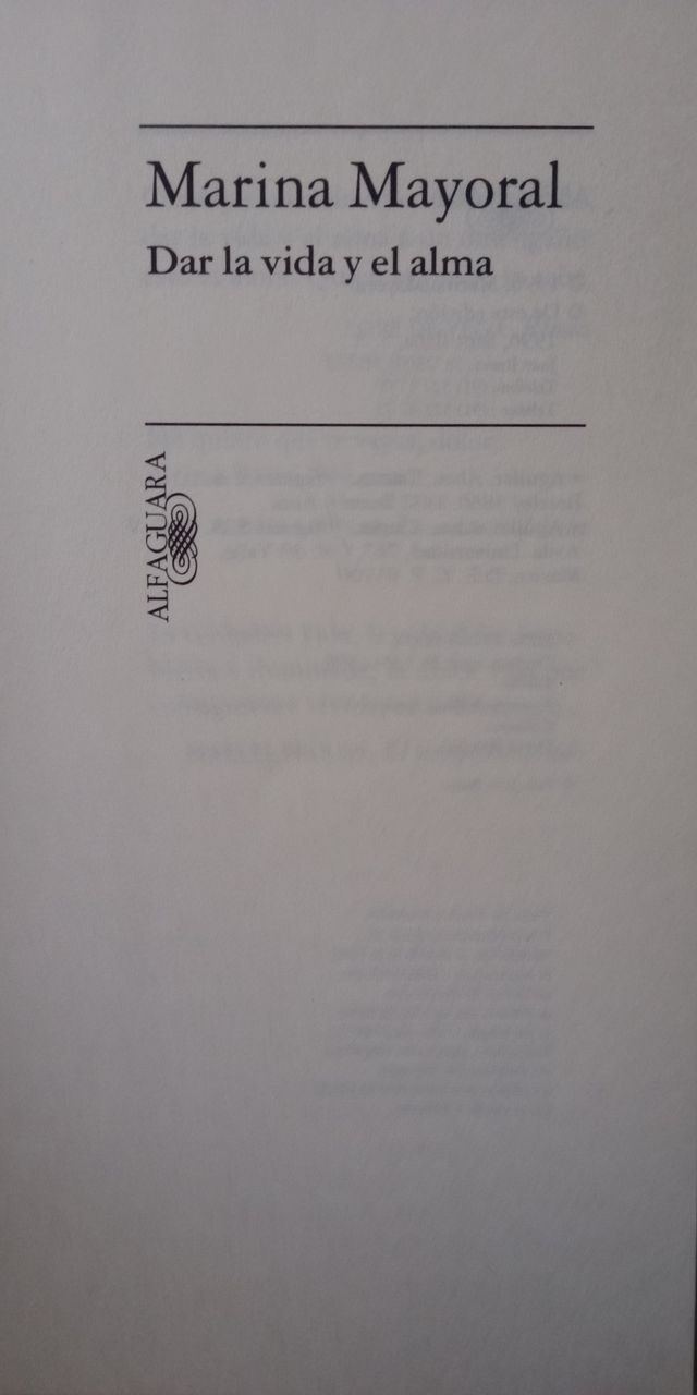 LIBRO DAR LA VIDA Y EL ALMA
