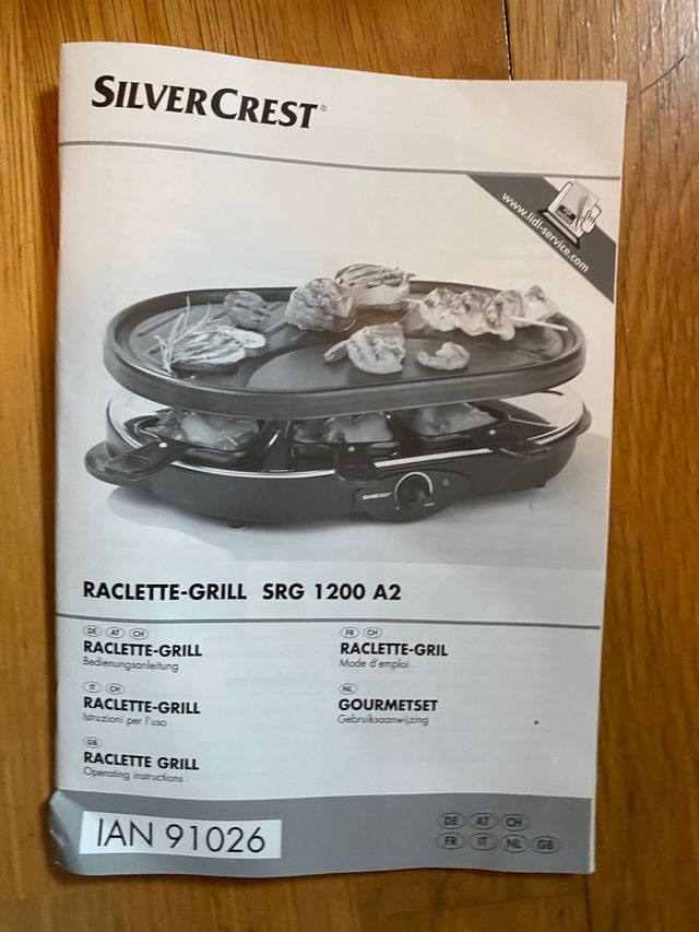 Raclette grill plancha silvercrest 8 pers nueva