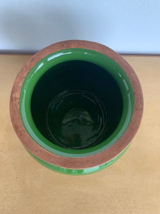 JARRON MACETA  TERRACOTA VERDE