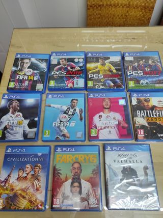 conjunto play+TV+juegos+accesorios