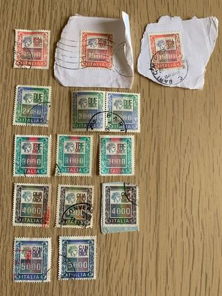 Lotto 14 francobolli Italia Alti valori