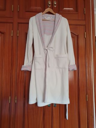 bata de enfasis blanca mujer talla m