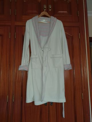 bata de enfasis blanca mujer talla m
