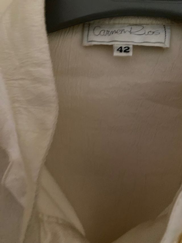 Camisa mujer manga larga blanco roto