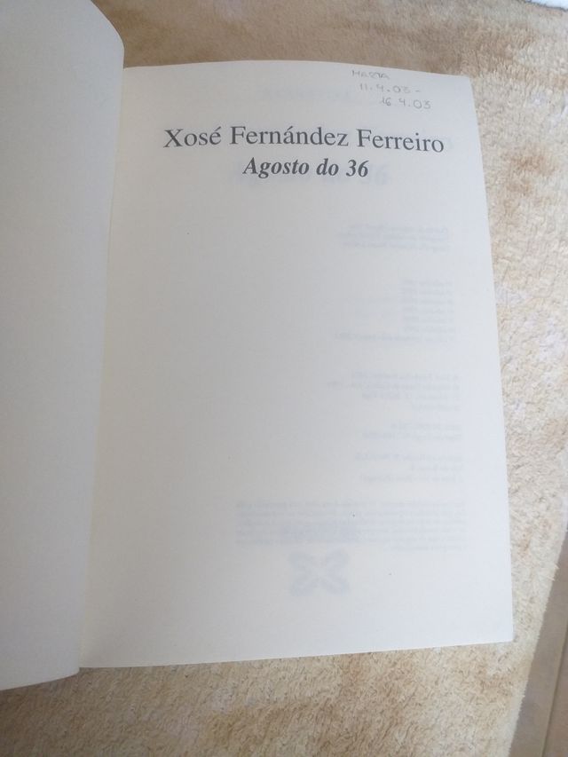 libro Agosto do 36 Xosé  Fernandez Ferreiro