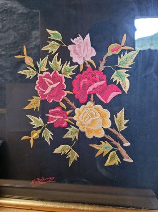 cuadro bordado.39 cm alto,34 cm ancho.