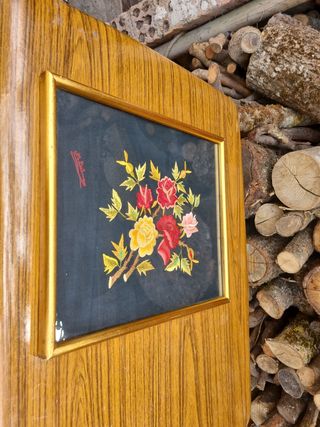 cuadro bordado.39 cm alto,34 cm ancho.