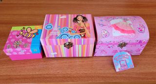 Conjunto de 2 joyeros y caja ilustrada