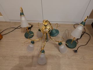 Lampara techo y mesillas