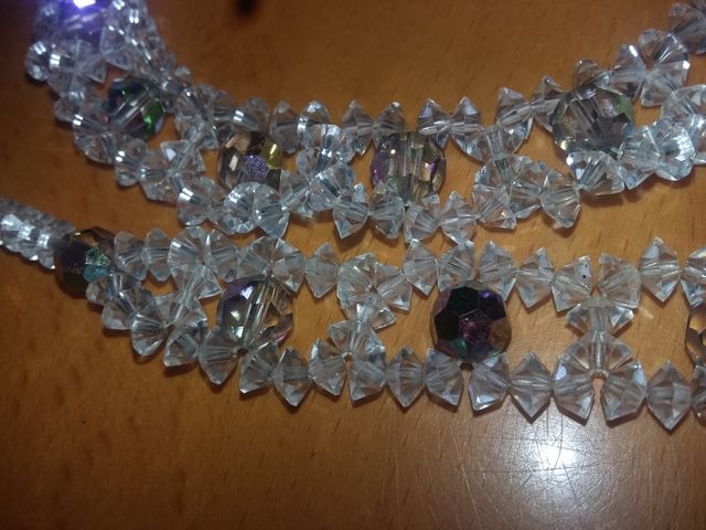 juego de colar y pulsera cristal Murano, años 70