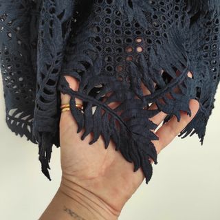 Blusa lino encaje Zara