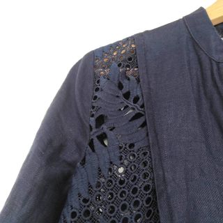 Blusa lino encaje Zara