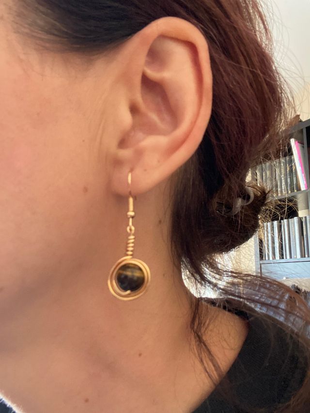 Pendientes ojo de tigre