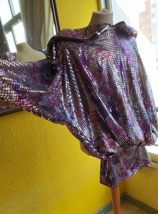 VESTIDO CORTO LENTEJUELAS PLATEADO