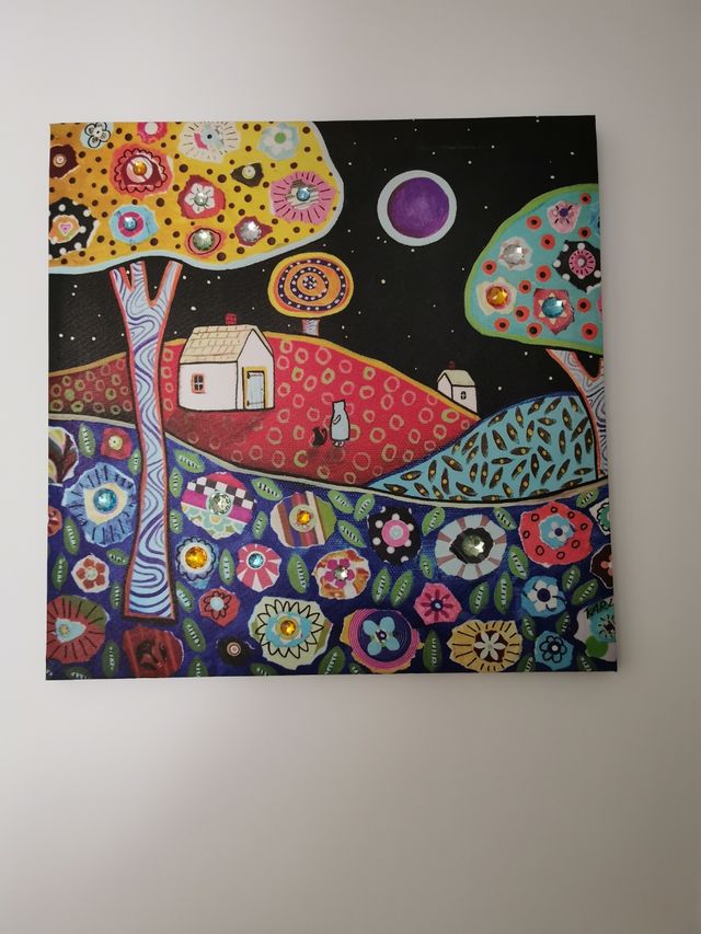 cuadro estampado  habitación