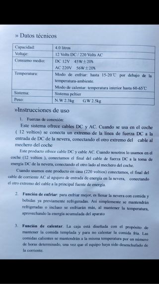 Mini nevera y calentador para coche o casa