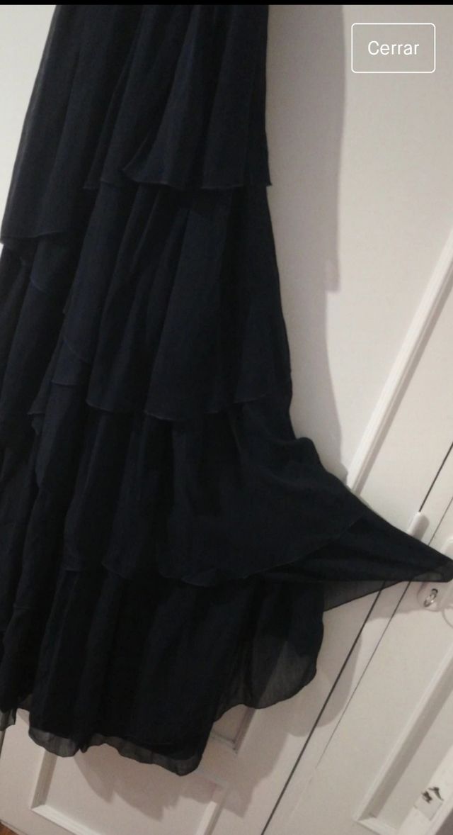 Maravilloso vestido largo color azul noche