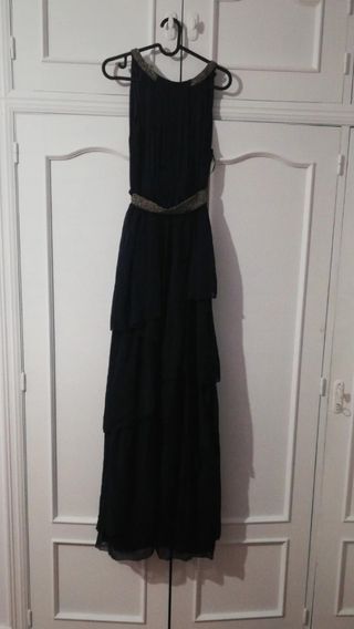 Maravilloso vestido largo color azul noche