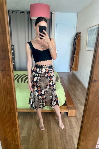 Nueva falda leopardo y rombos Tailor Made talla L