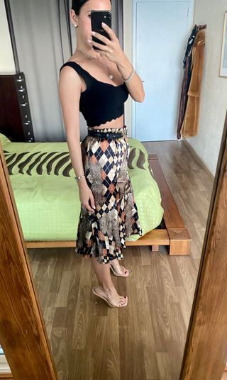 Nueva falda leopardo y rombos Tailor Made talla L