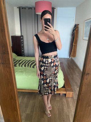 Nueva falda leopardo y rombos Tailor Made talla L