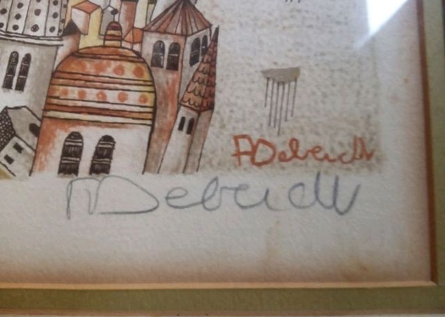 Cuadro con obra de Françoise Deberdt años 60