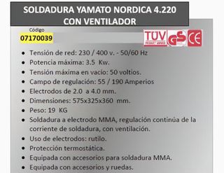 Soldadura Nordica 4.220 Con ventilador