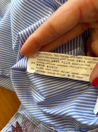 Camisa rayas con bordados Zara