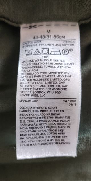 Gap Camisa 4 botones.