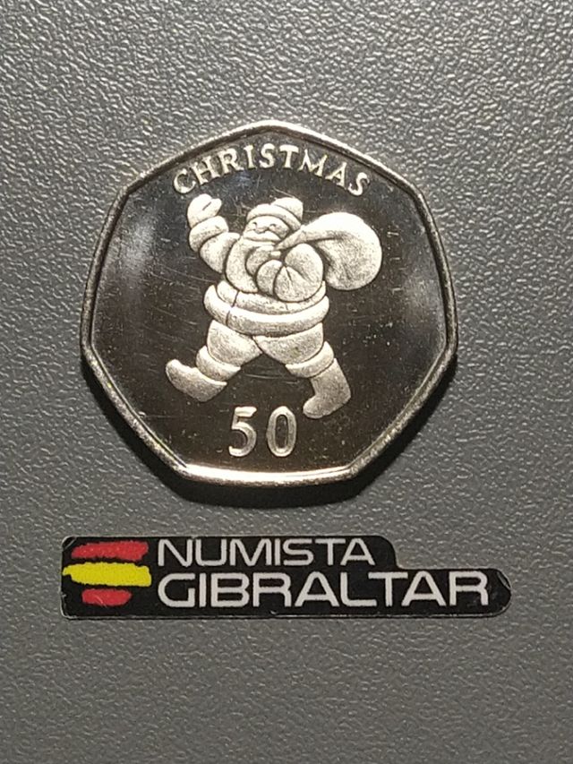 moneda Gibraltar 50p Christmas 2004