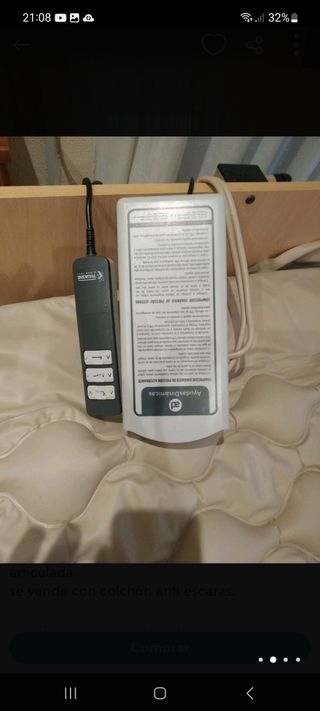 Cama articulada eléctrica.
