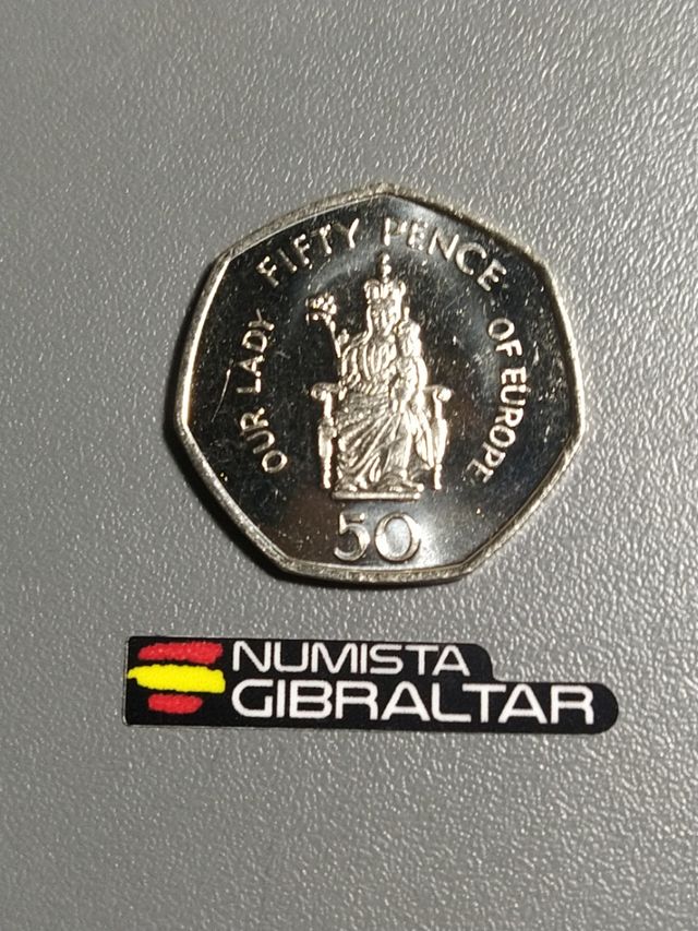 5 monedas de 50p our lady of Europe , Gibraltar