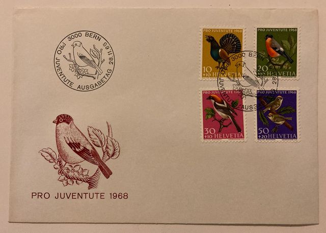 Francobolli Svizzera 4 Buste Pro Juventute (FDC)