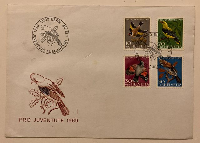 Francobolli Svizzera 4 Buste Pro Juventute (FDC)