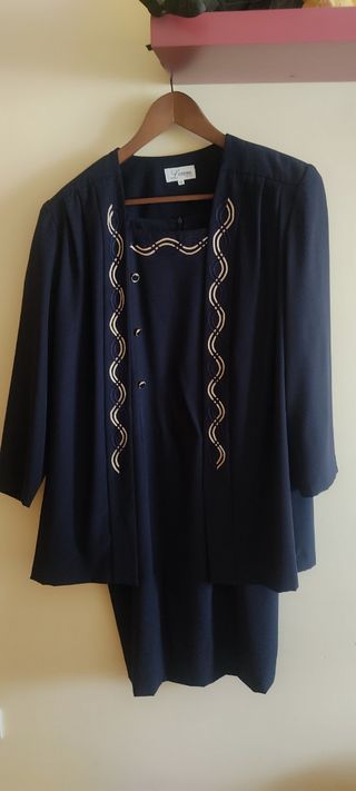 traje vestido y chaqueta nuevo mujer