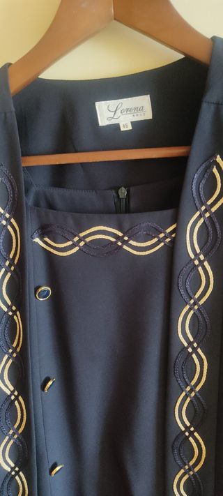 traje vestido y chaqueta nuevo mujer